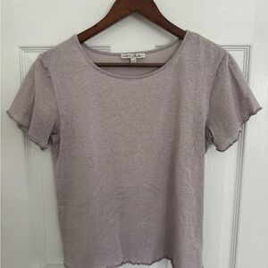 Express Lavender Metallic Short Sleeve Tee